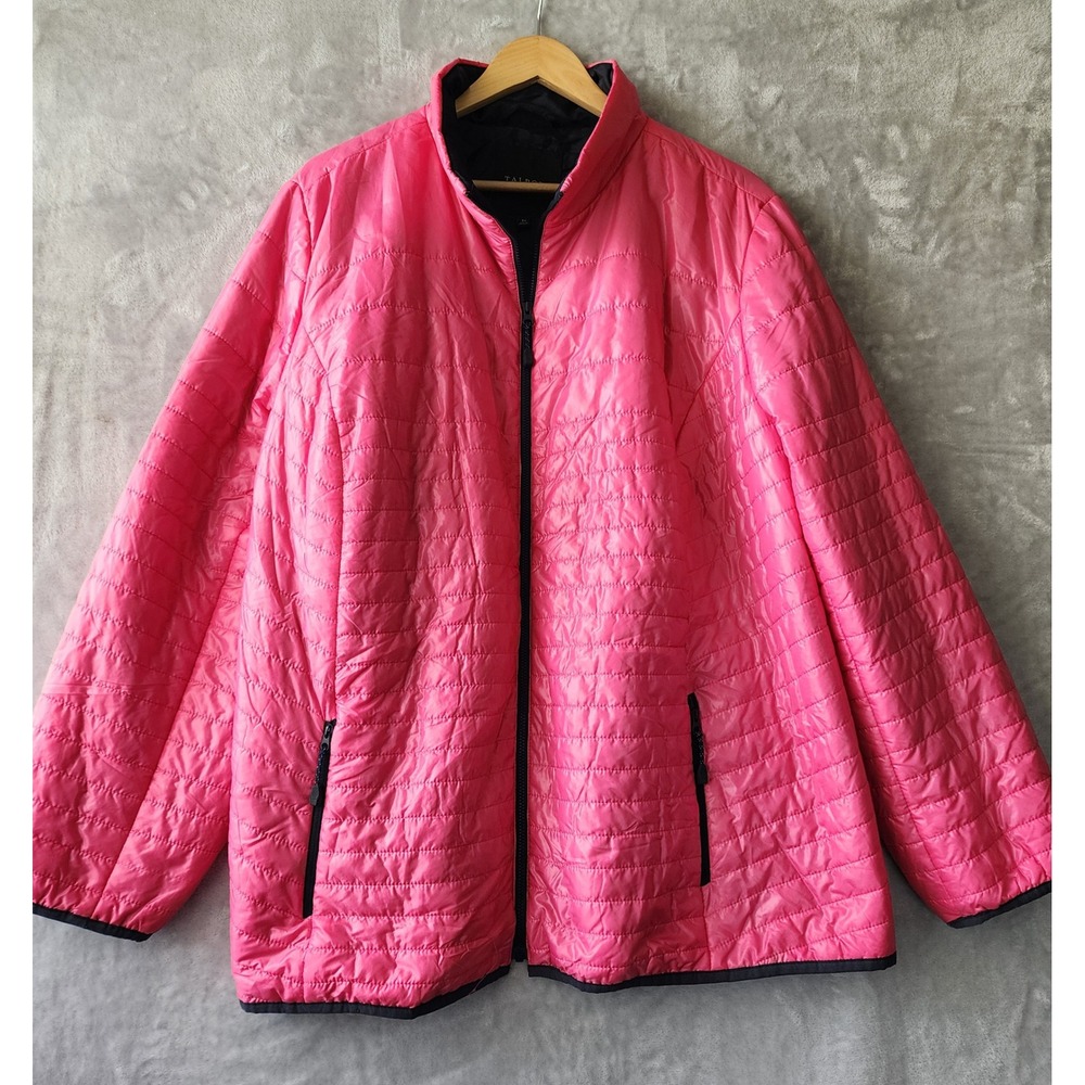 Talbots Puffer Jacket Womens Size 2X Pink Quilted Packable Ultra Lite PrimaLoft